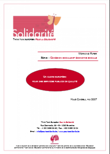image couverture U N CADRE EUROPÉEN POUR DES SERVICES PUBLICS DE QUALITÉ