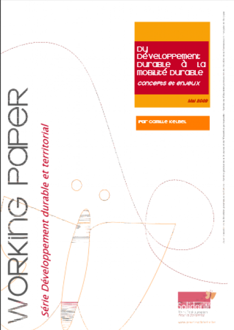 image couverture Du développement durable à la mobilité durable Concepts et enjeux 