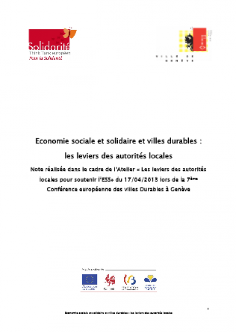 image couverture ESS et villes durables
