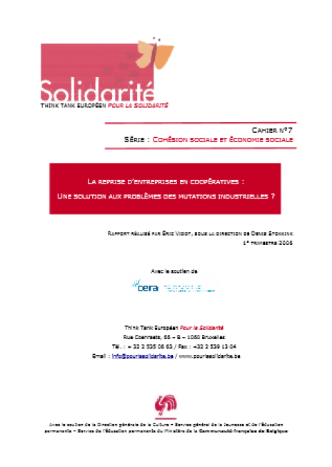 image couverture L A REPRISE D ’ ENTREPRISES EN COOPÉRATIVES : U NE SOLUTION AUX PROBLÈMES DES MUTATIONS INDUSTRIELLES