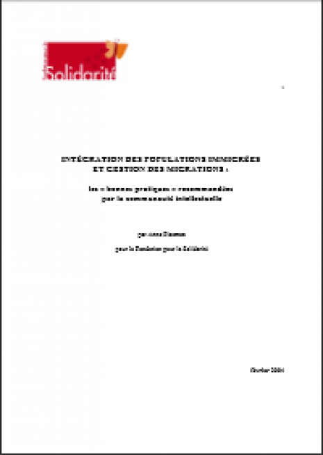 image couverture intégration des populations immigrés
