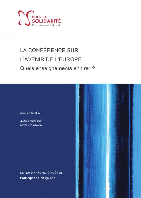 Couverture Notes d'analyse - Conférence sur l'avenir de l'Europe - Quels enseignements en tirer
